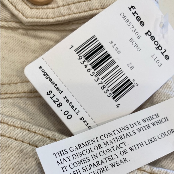 Free People We The Free City of Lights High Rise Linen Blend Jeans - Picture 11 of 11